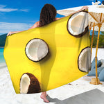 Yellow Coconut Pattern Print Beach Sarong Wrap