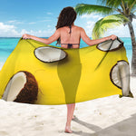 Yellow Coconut Pattern Print Beach Sarong Wrap