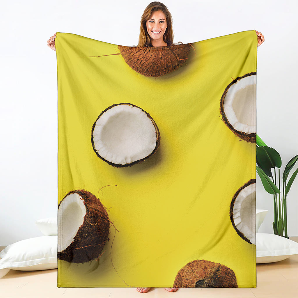 Yellow Coconut Pattern Print Blanket