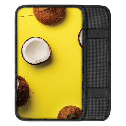 Yellow Coconut Pattern Print Car Center Console Cover