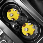 Yellow Coconut Pattern Print Car Coasters