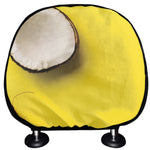 Yellow Coconut Pattern Print Car Headrest Covers