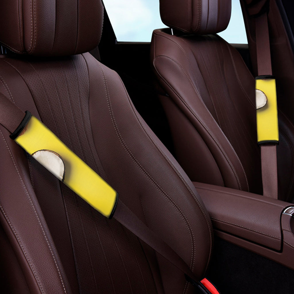 Yellow Coconut Pattern Print Car Seat Belt Covers