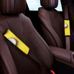 Yellow Coconut Pattern Print Car Seat Belt Covers