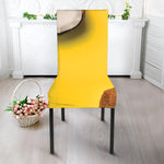 Yellow Coconut Pattern Print Dining Chair Slipcover