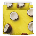 Yellow Coconut Pattern Print Duvet Cover Bedding Set