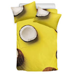 Yellow Coconut Pattern Print Duvet Cover Bedding Set