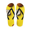 Yellow Coconut Pattern Print Flip Flops