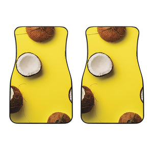 Yellow Coconut Pattern Print Front Car Floor Mats