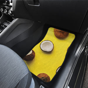 Yellow Coconut Pattern Print Front Car Floor Mats