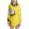 Yellow Coconut Pattern Print Hoodie Dress