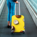 Yellow Coconut Pattern Print Luggage Cover