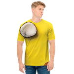Yellow Coconut Pattern Print Men's T-Shirt