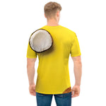 Yellow Coconut Pattern Print Men's T-Shirt