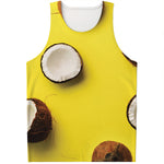 Yellow Coconut Pattern Print Men's Tank Top