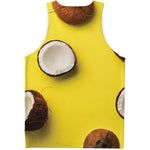 Yellow Coconut Pattern Print Men's Tank Top