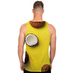 Yellow Coconut Pattern Print Men's Tank Top