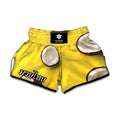 Yellow Coconut Pattern Print Muay Thai Boxing Shorts