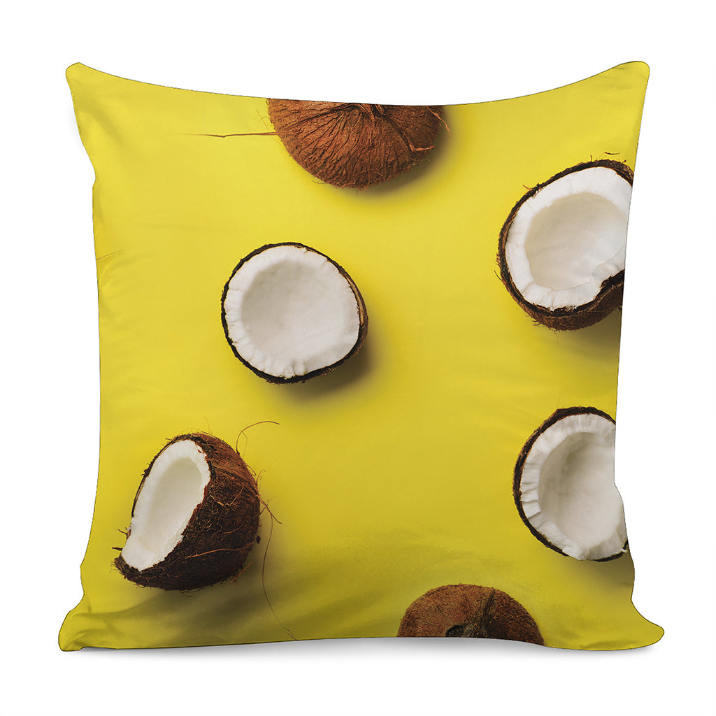 Yellow Coconut Pattern Print Pillow Cover