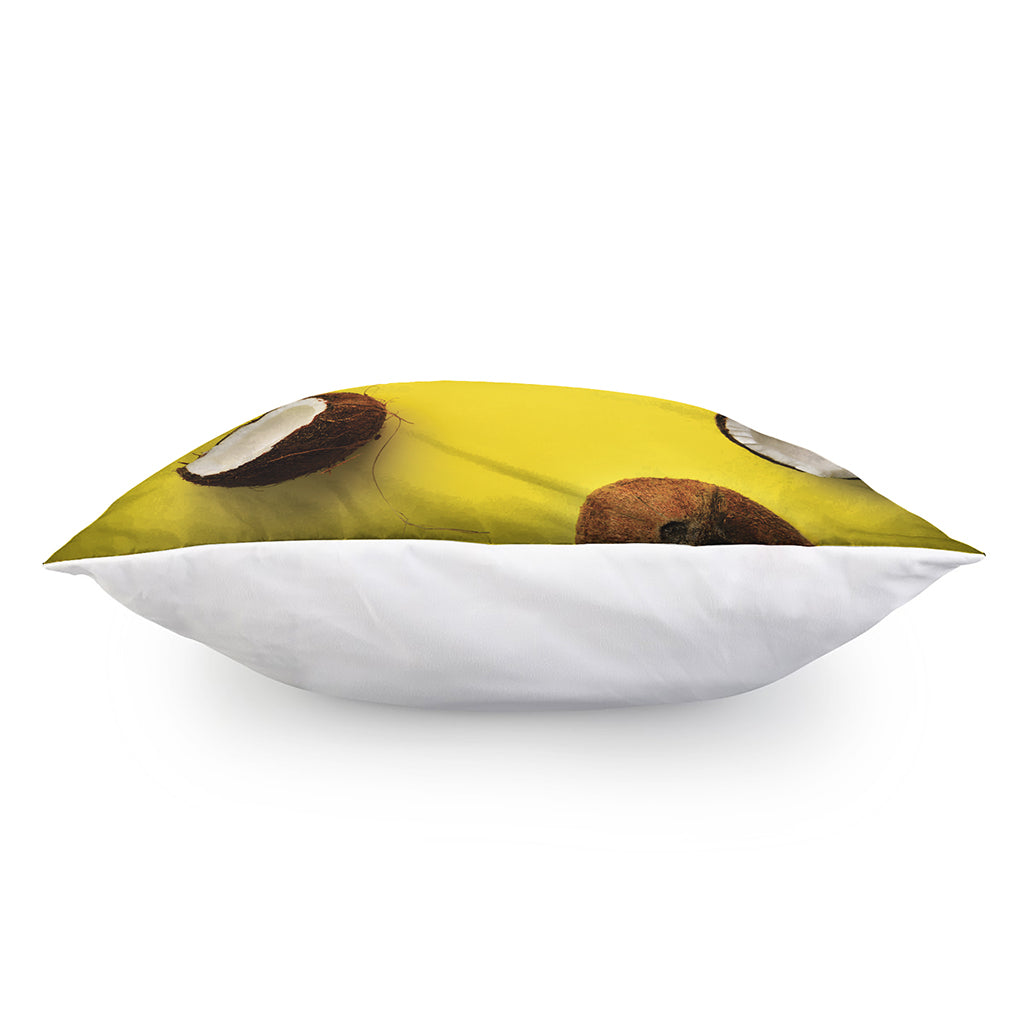 Yellow Coconut Pattern Print Pillow Cover