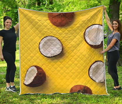 Yellow Coconut Pattern Print Quilt