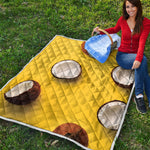 Yellow Coconut Pattern Print Quilt