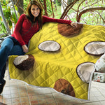 Yellow Coconut Pattern Print Quilt
