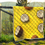 Yellow Coconut Pattern Print Quilt