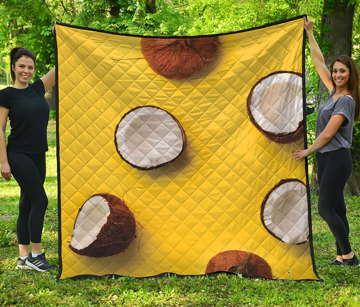 Yellow Coconut Pattern Print Quilt
