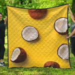Yellow Coconut Pattern Print Quilt
