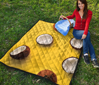 Yellow Coconut Pattern Print Quilt
