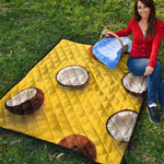Yellow Coconut Pattern Print Quilt