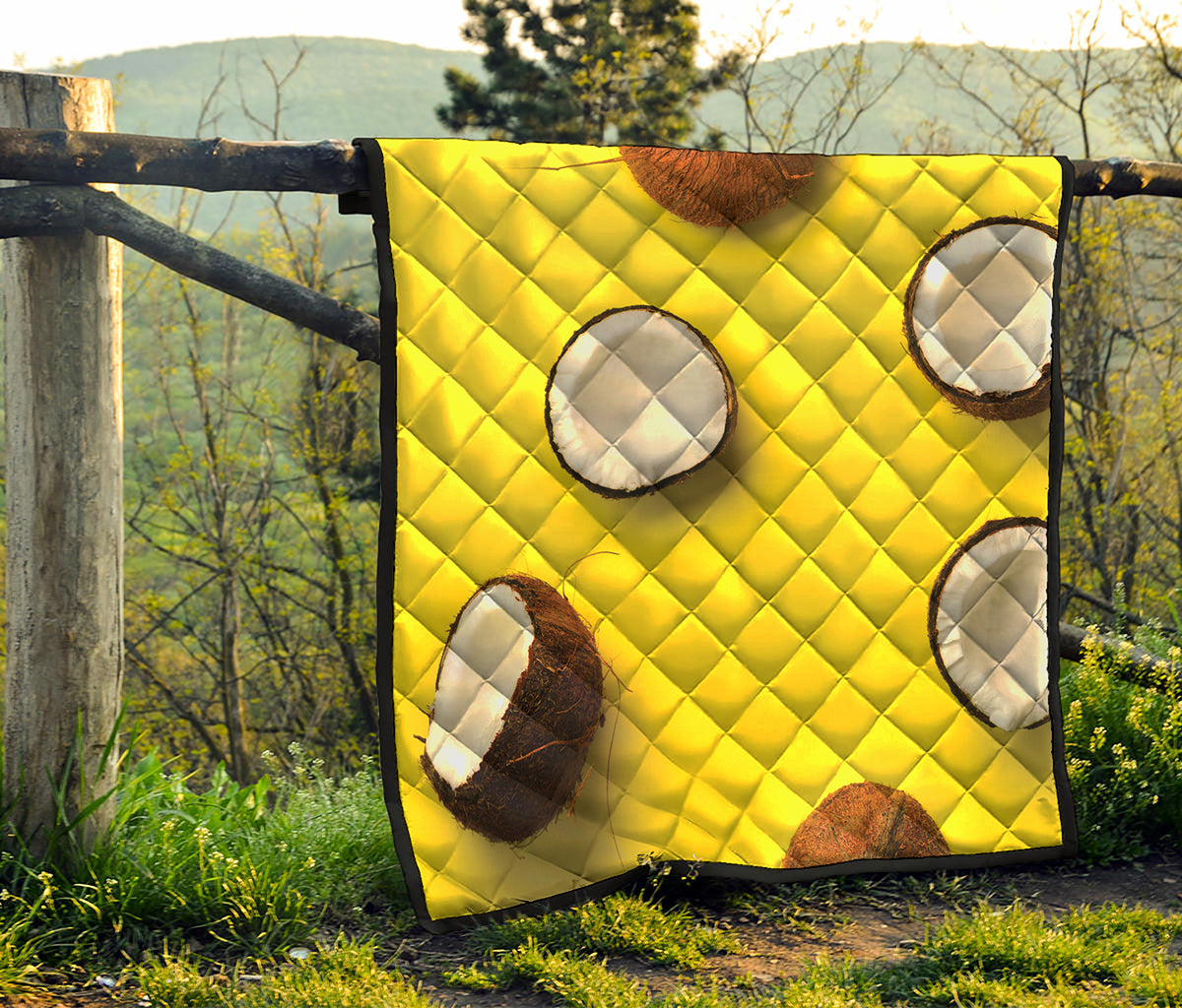 Yellow Coconut Pattern Print Quilt