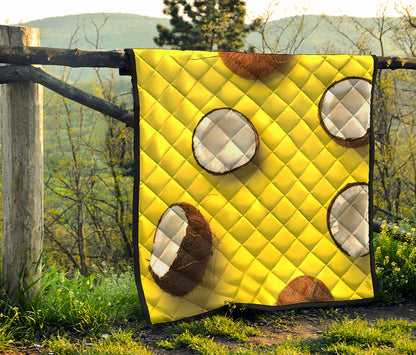 Yellow Coconut Pattern Print Quilt