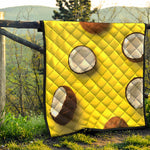 Yellow Coconut Pattern Print Quilt