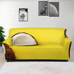 Yellow Coconut Pattern Print Sofa Cover