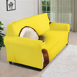 Yellow Coconut Pattern Print Sofa Cover