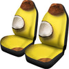 Yellow Coconut Pattern Print Universal Fit Car Seat Covers