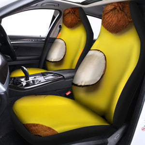 Yellow Coconut Pattern Print Universal Fit Car Seat Covers