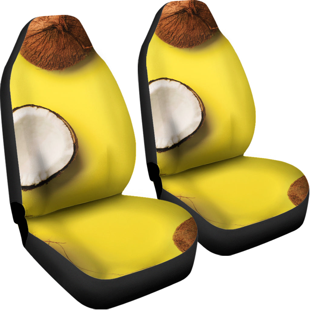 Yellow Coconut Pattern Print Universal Fit Car Seat Covers