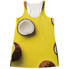 Yellow Coconut Pattern Print Women's Racerback Tank Top