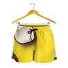 Yellow Coconut Pattern Print Women's Shorts