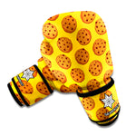Yellow Cookie Pattern Print Boxing Gloves