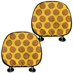 Yellow Cookie Pattern Print Car Headrest Covers