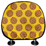 Yellow Cookie Pattern Print Car Headrest Covers