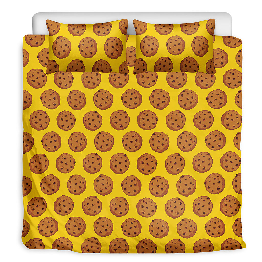 Yellow Cookie Pattern Print Duvet Cover Bedding Set