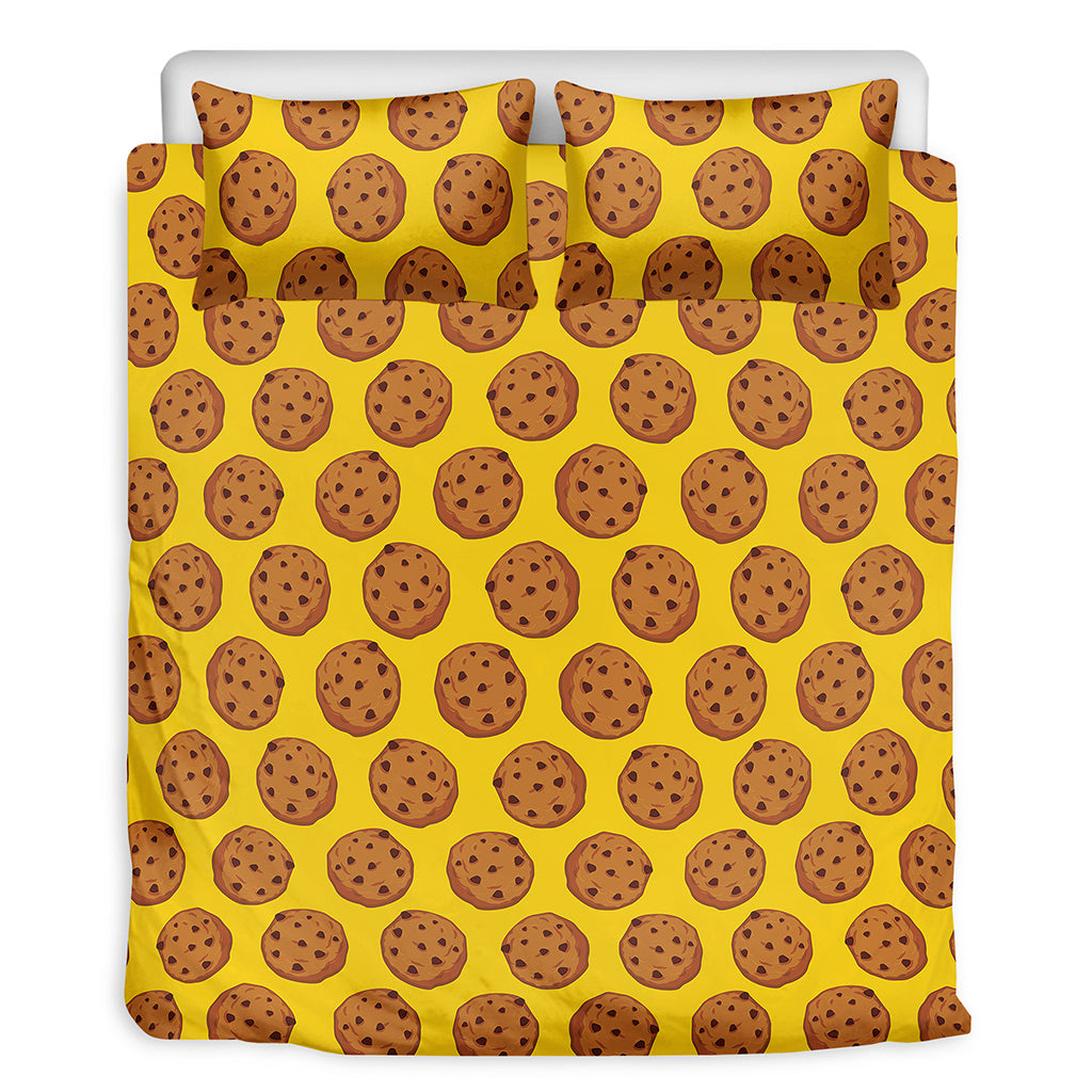 Yellow Cookie Pattern Print Duvet Cover Bedding Set