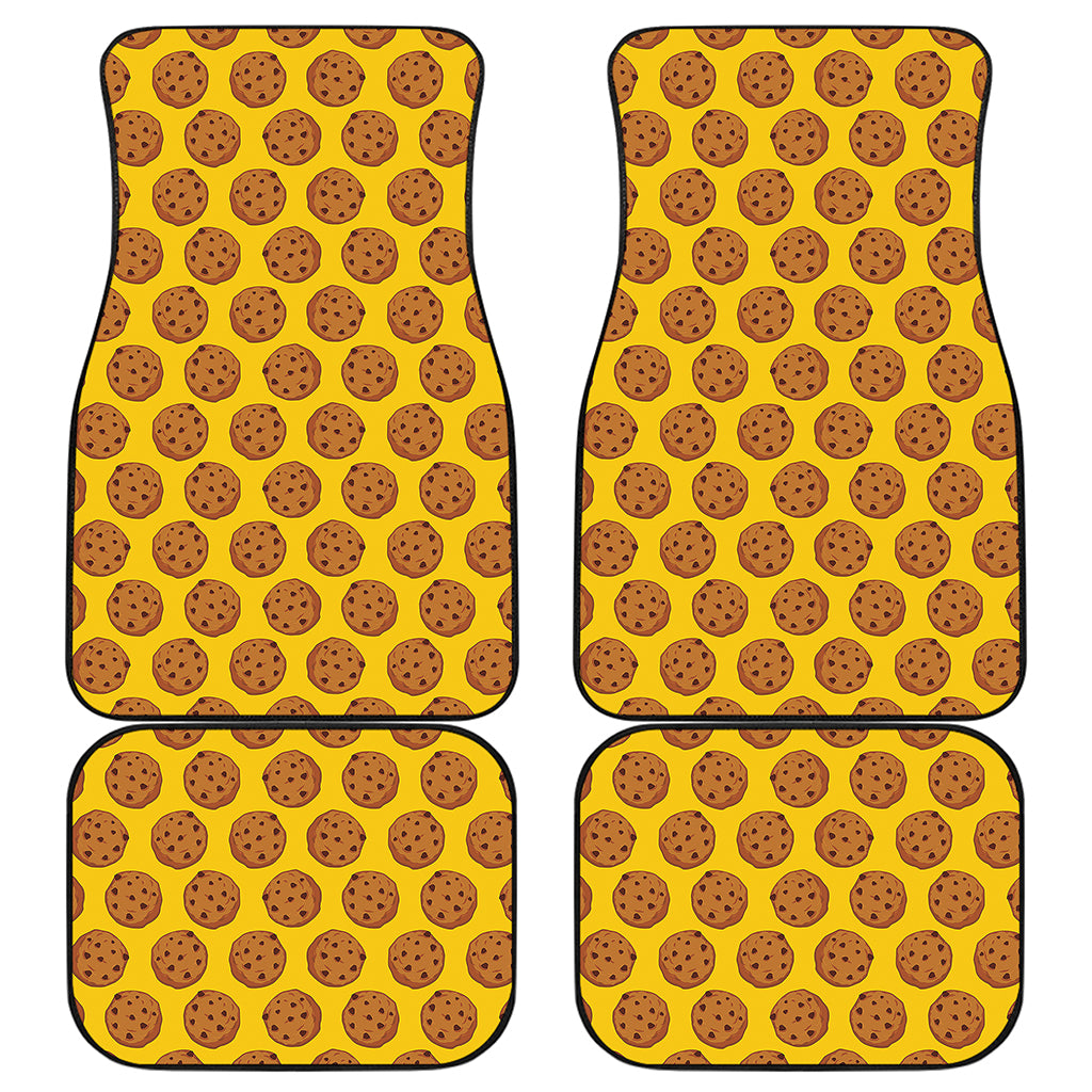 Yellow Cookie Pattern Print Front and Back Car Floor Mats