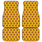 Yellow Cookie Pattern Print Front and Back Car Floor Mats