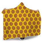 Yellow Cookie Pattern Print Hooded Blanket